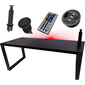 Kancelářská sestava Psací Stůl Low Loft Černá 120x60x3,6 Model 3