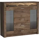 Komoda Sklo Indianapolis 137 cm Jasan Tmavý