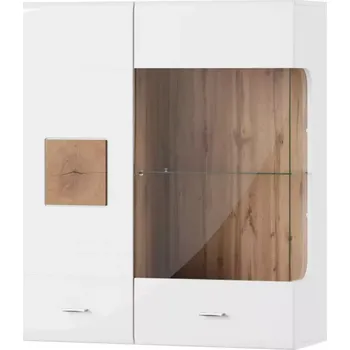 Vinotéka Vitrína Závěsná Wood 90cm Bílý/Dub Wotan