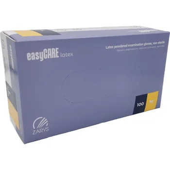 Vyšetřovací rukavice Zarys Jednorázové rukavice latexové pudrované easyCARE - 100 ks XL