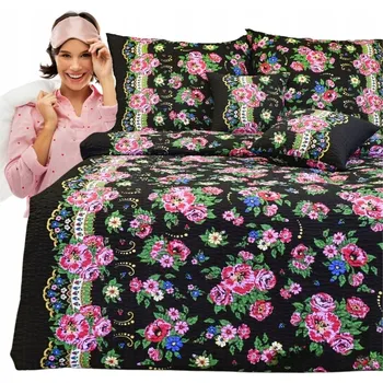 Povlečení Sada Povlečení 140x200 cm, 1x 70/80 cm, Vzor Halka Góralka Černá (Černá)