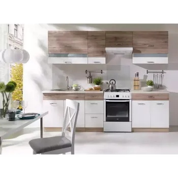 Kuchyňská linka Kuchyňská linka Econo Set B plus Dub sonoma/Bílý/San Remo