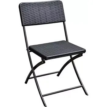 Zahradní sestava Plastová skládací židle černá