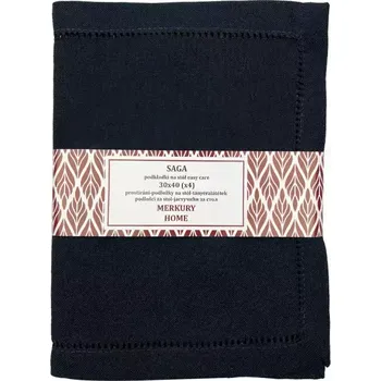 prostírání Prostírání SAGA černé 30x40 easy care sada 4ks