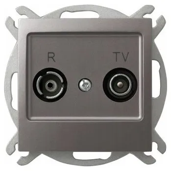 Elektrická zásuvka Anténní zásuvka nástěnná Ospel stříbrná