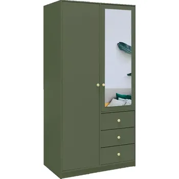 Předsíňová stěna Skříň Siena 2 D2 lahvově zelená / zrcadlo