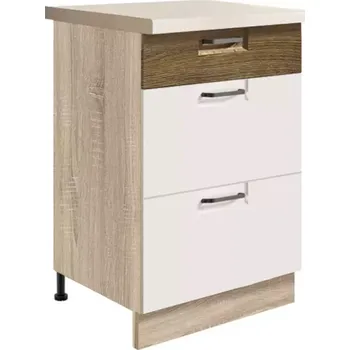 Kuchyňská Skříňka Favorit 9D Sonoma/White/Ribbeck