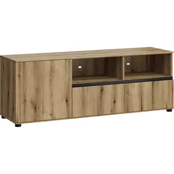 Obývací stěna TV Stolek Camino 1D2S CMNF 01 dub evoke+dub evoke+ob.černá