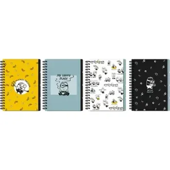 Blok Kroužkový Blok B5/96 listů, linkovaný s mikroperforací a kapsou na poznámky, motiv Mimoni