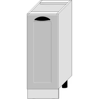 Kuchyňská skříňka Kuchyňská Skříňka Adele D30 Cargo + Koš šedá mat/bílá