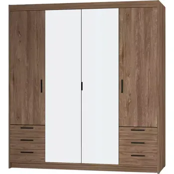 Kancelářská sestava Skříň Elena 4D 6S dub lefkas/zrcadlo