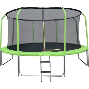 Trampolína Trampolína COMFORT 427cm zelená s žebříkem