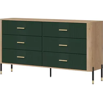 Ložnicová sestava Komoda Dante DT05 dub cremona/zelená