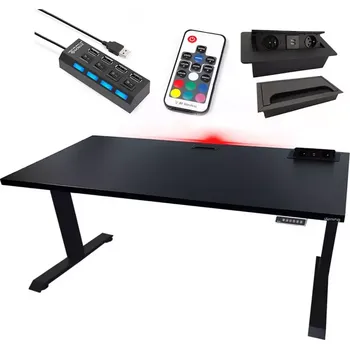 Kancelářská sestava Psací Stůl Top Elektr. Černá 160x80x3,6 Model 3