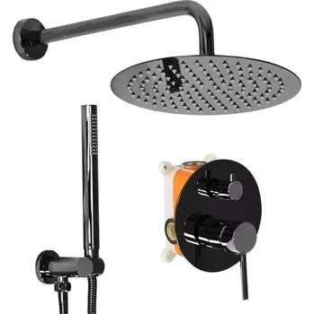 Vodovodní baterie Podomítkový sprchový set Rea Lungo černý