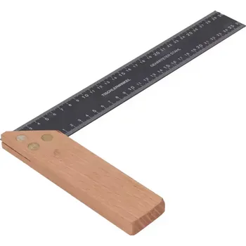 Úhloměr Truhlářský úhelník 300 mm, rukojeť buk