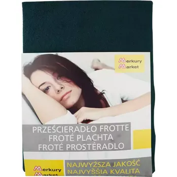 Prostěradlo Froté napínací prostěradlo 180x200 lahvově zelené 74