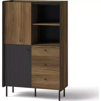 Kancelářská sestava Regál Prestigo P4 2D3S ořech war/san seb/černá mat