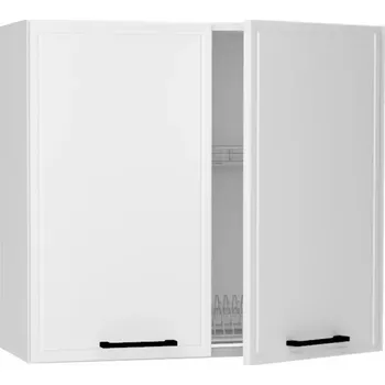 Kuchyňská skříňka Emily w80su alu bílý puntík mat