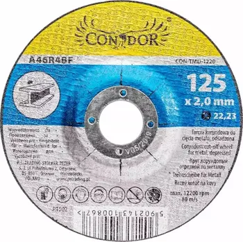 Řezný kotouč Korundový řezný kotouč na kov 125 x 2,0 mm, odsazený, Condor