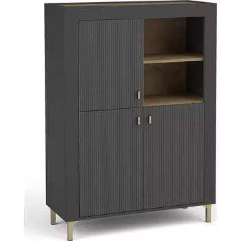 Kancelářská sestava Komoda Mossa M05 3D dub whisky/černá mat