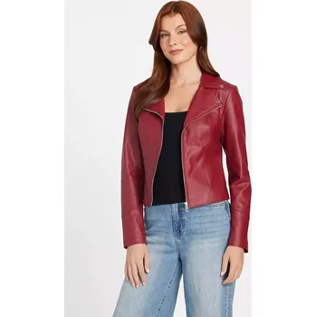 Dámská větrovka GUESS dámská koženková bunda Jacki červená L