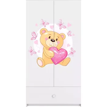 Ložnicová sestava Skříň Babydreams bílá - Medvídek s motýlky