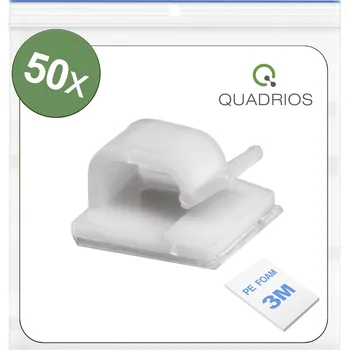 Stahovací páska Quadrios 25CA477 kabelová spona samolepicí 25CA477 Průměr kabelového svazku (rozsah) 1 do 7 mm bílá 50 ks
