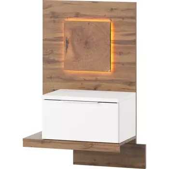 Ložnicová sestava Noční Stolek Livorno 60 cm Dub Wotan/Bílá, Pravý