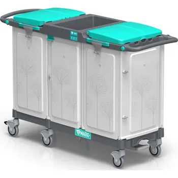 Koš na prádlo TTS Italy Vozík na čisté a špinavé prádlo/odpad Magic Line 390E Ergonomické madlo: ano 1ks, Pedál set: ne, Vnitřní vybavení: 3x10l a 2x22l