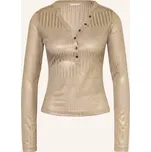 Guess Dámské Henley Tričko Marilena S Třpytivou Přízí, zlatá, 38