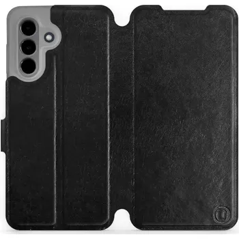 Flipové pouzdro Mobiwear - Samsung Galaxy A26 5G - Černé a šedé - VÝPRODEJ (Knížkové flip pouzdro, obal, kryt na mobil Samsung Galaxy A26 5G - Černé a šedé, materiál Umělá kůže + TPU - ochrana 360°, stojánek, silikonová vanička, magnetické zavírání)