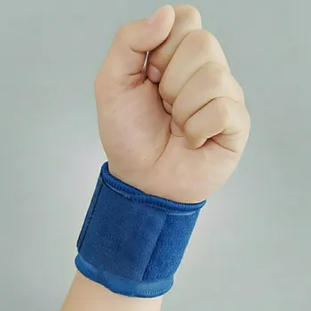 Chránič zápěstí Fixační bandáž na zápěstí se suchým zipem – modrá, univerzální