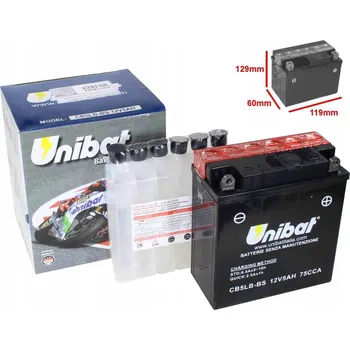 Motobaterie AKUMULÁTOR UNIBAT CB5LB-BS P+ 12V 5AH