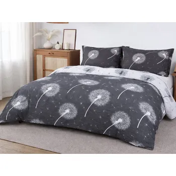 Povlečení Xpose Pampelišky DUO šedé 2 ks 140 x 200 cm, 70 x 90 cm zip