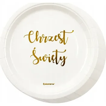 Talíř Papírové talířky 18 cm sada 8 ks Křest Svatý Talířek