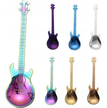 Příbor ESRISE Lžičky ve tvaru kytary – Hudební Dárek pro hudebníka – Nerezová Ocel