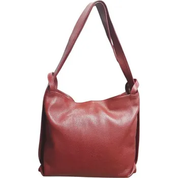Kabelka Vera Pelle kožený kabelko batoh vínový 19WI-7711 RED