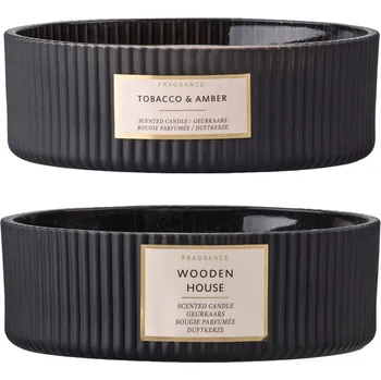 Svíčka Svíčka ve skle rýhovaná vonná mix v černé barvě 178x60 mm