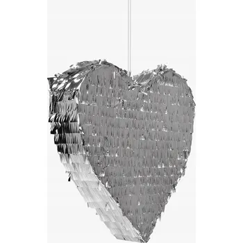 Obraz Stříbrná piňata srdce Valentýna Narozeninová ve tvaru srdce