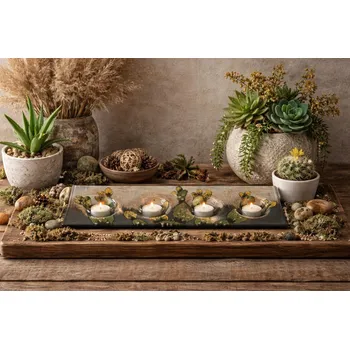 Svícen Ozdobný svícen - podstavec 3798 kaktusy na 4 svíčky