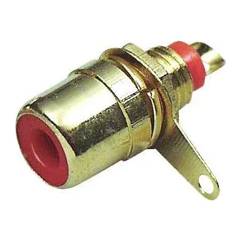 TRU COMPONENTS 1577826 cinch konektor zásuvka, vestavná vertikální Pólů: 2 červená 1 ks