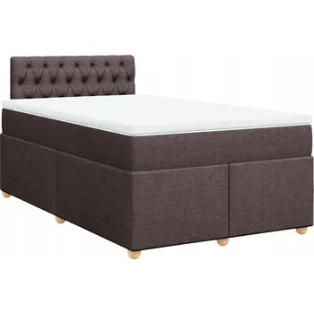 Postel Kontinentální postel 200x120 cm tmavě hnědá s matrací a topperem