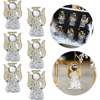 Vánoční dekorace Vánoční Baňky tvarované Anděl 4 cm 6 ks