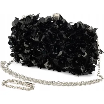 Kabelka Dámská kabelka psaníčko černá elegantní večerní společenská na řetízku