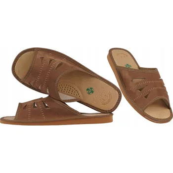 Dámské pantofle Papuče z přírodní semišové kůže s otevřenou špičkou, velikost 43