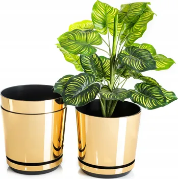 Květináč Květináč Kulatý Kerd Zlatý Lesklý 15,2 cm Plast