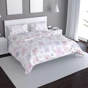 Povlečení Sablio Povlečení Malé fialové květy - 140x220 / 90x70