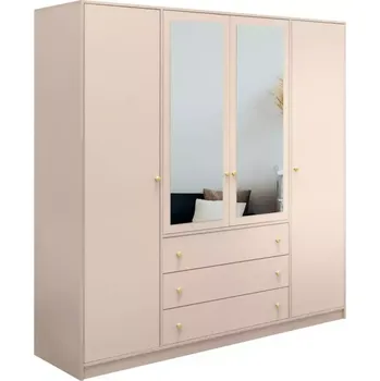 Předsíňová stěna Skříň Siena D4 pískově béžová / zrcadlo