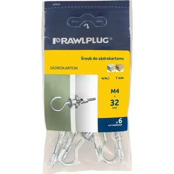 Hmoždinka Kotva do sádrokartonu SM 8 se stropním hákem 4x32 mm (6 ks)